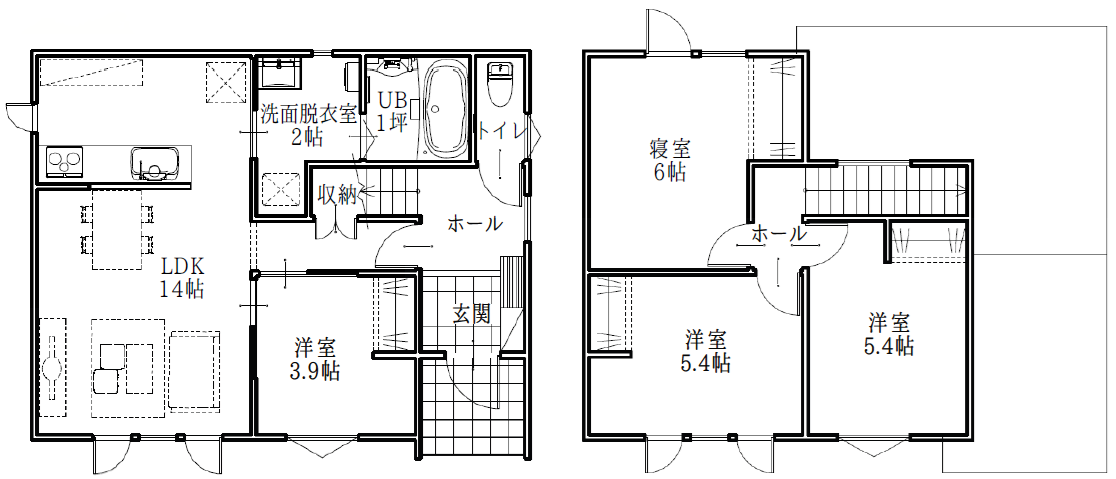 東9南4Reas-4s　１・２階平面図